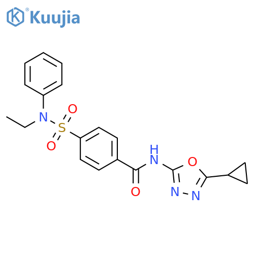 N-(5-cyclopropyl-1,3,4-oxadiazol-2-yl)-4-ethyl(phenyl)sulfamoylbenzamide structure