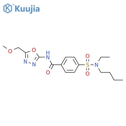 4-butyl(ethyl)sulfamoyl-N-5-(methoxymethyl)-1,3,4-oxadiazol-2-ylbenzamide structure