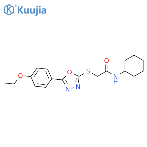 N-cyclohexyl-2-{5-(4-ethoxyphenyl)-1,3,4-oxadiazol-2-ylsulfanyl}acetamide structure