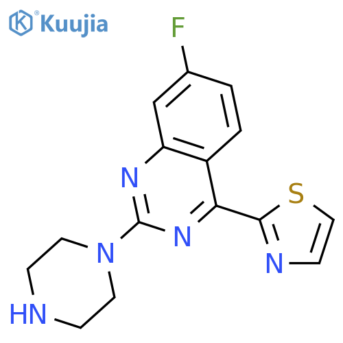 Quinazoline, 7-fluoro-2-(1-piperazinyl)-4-(2-thiazolyl)- structure
