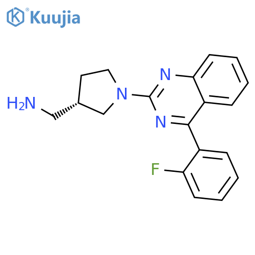 3-Pyrrolidinemethanamine, 1-[4-(2-fluorophenyl)-2-quinazolinyl]-, (3S)- structure