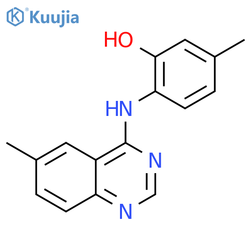 PHENOL, 5-METHYL-2-[(6-METHYL-4-QUINAZOLINYL)AMINO]- structure