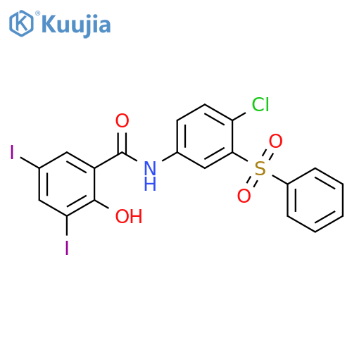 BENZAMIDE, N-[4-CHLORO-3-(PHENYLSULFONYL)PHENYL]-2-HYDROXY-3,5-DIIODO- structure
