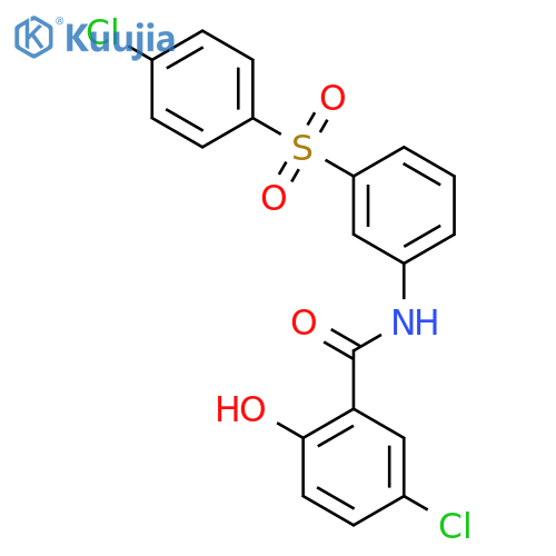 BENZAMIDE, 5-CHLORO-N-[3-[(4-CHLOROPHENYL)SULFONYL]PHENYL]-2-HYDROXY- structure
