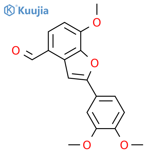 4-BENZOFURANCARBOXALDEHYDE, 2-(3,4-DIMETHOXYPHENYL)-7-METHOXY- structure