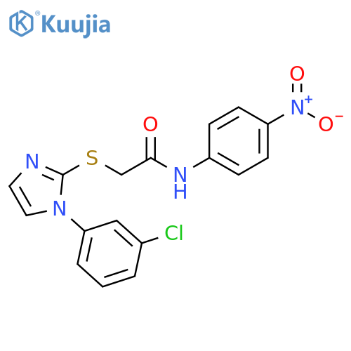 2-{1-(3-chlorophenyl)-1H-imidazol-2-ylsulfanyl}-N-(4-nitrophenyl)acetamide structure