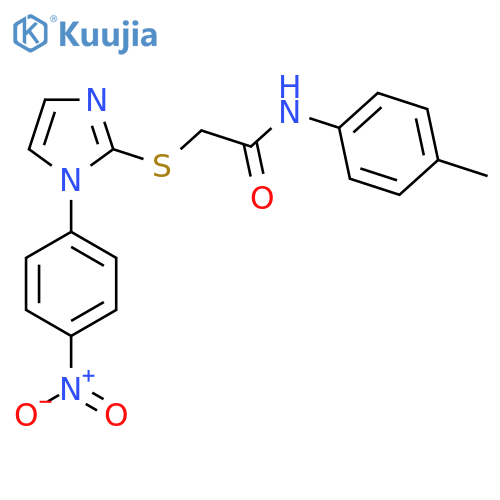 N-(4-methylphenyl)-2-{1-(4-nitrophenyl)-1H-imidazol-2-ylsulfanyl}acetamide structure