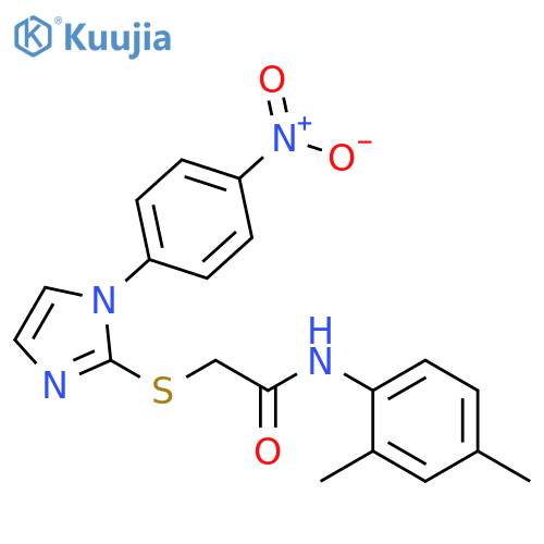 N-(2,4-dimethylphenyl)-2-{[1-(4-nitrophenyl)-1H-imidazol-2-yl]sulfanyl}acetamide structure