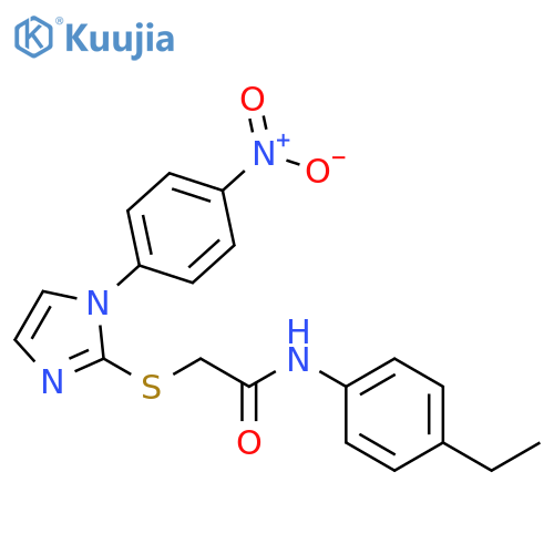 N-(4-ethylphenyl)-2-{[1-(4-nitrophenyl)-1H-imidazol-2-yl]sulfanyl}acetamide structure