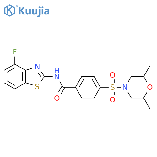4-(2,6-dimethylmorpholin-4-yl)sulfonyl-N-(4-fluoro-1,3-benzothiazol-2-yl)benzamide structure