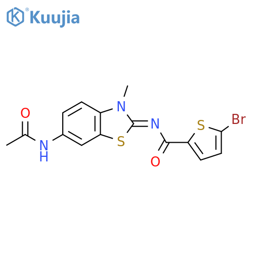5-bromo-N-(2E)-6-acetamido-3-methyl-2,3-dihydro-1,3-benzothiazol-2-ylidenethiophene-2-carboxamide structure