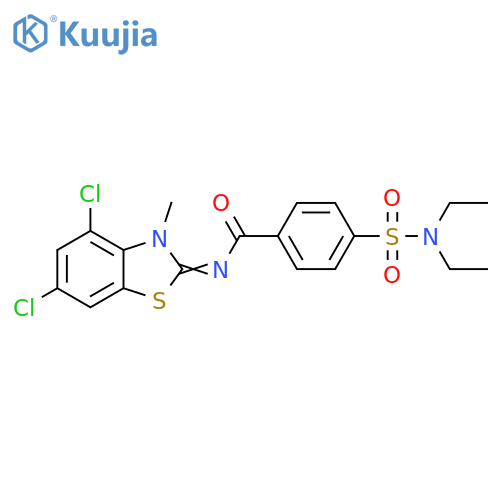 N-(2Z)-4,6-dichloro-3-methyl-2,3-dihydro-1,3-benzothiazol-2-ylidene-4-(diethylsulfamoyl)benzamide structure