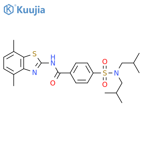 4-bis(2-methylpropyl)sulfamoyl-N-(4,7-dimethyl-1,3-benzothiazol-2-yl)benzamide structure