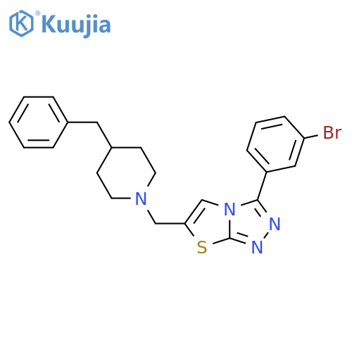 4-benzyl-1-{3-(3-bromophenyl)-1,2,4triazolo3,4-b1,3thiazol-6-ylmethyl}piperidine structure