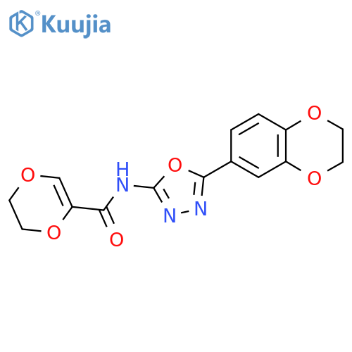 N-5-(2,3-dihydro-1,4-benzodioxin-6-yl)-1,3,4-oxadiazol-2-yl-5,6-dihydro-1,4-dioxine-2-carboxamide structure