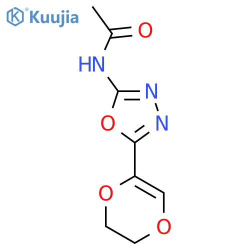 N-5-(5,6-dihydro-1,4-dioxin-2-yl)-1,3,4-oxadiazol-2-ylacetamide structure