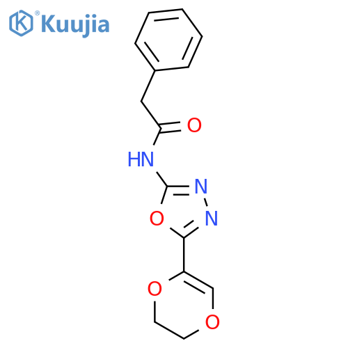 N-5-(5,6-dihydro-1,4-dioxin-2-yl)-1,3,4-oxadiazol-2-yl-2-phenylacetamide structure