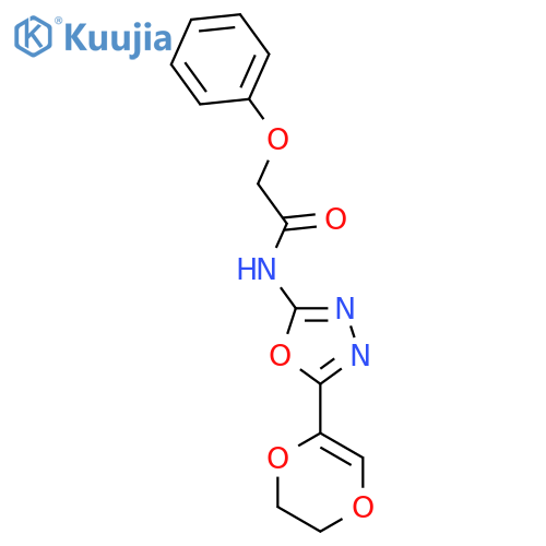 N-5-(5,6-dihydro-1,4-dioxin-2-yl)-1,3,4-oxadiazol-2-yl-2-phenoxyacetamide structure