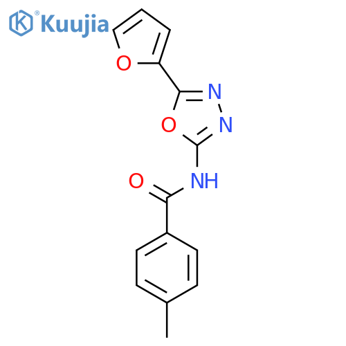 N-5-(furan-2-yl)-1,3,4-oxadiazol-2-yl-4-methylbenzamide structure