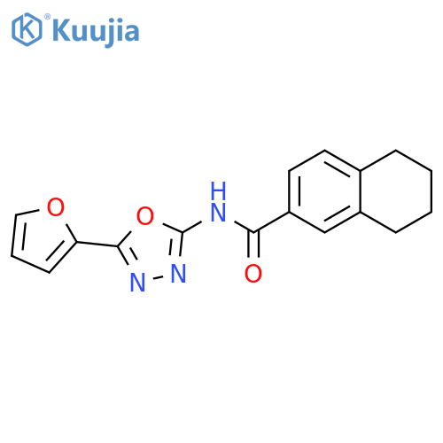 N-5-(furan-2-yl)-1,3,4-oxadiazol-2-yl-5,6,7,8-tetrahydronaphthalene-2-carboxamide structure