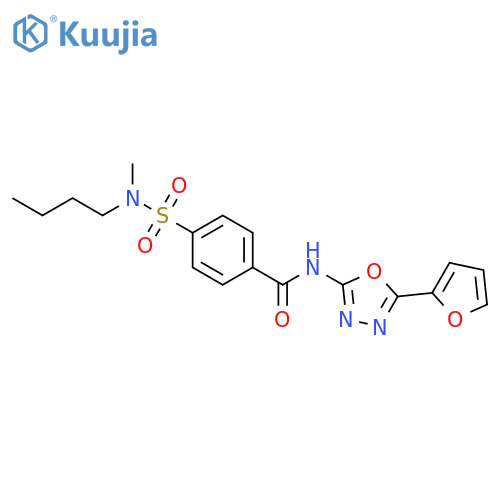 4-butyl(methyl)sulfamoyl-N-5-(furan-2-yl)-1,3,4-oxadiazol-2-ylbenzamide structure