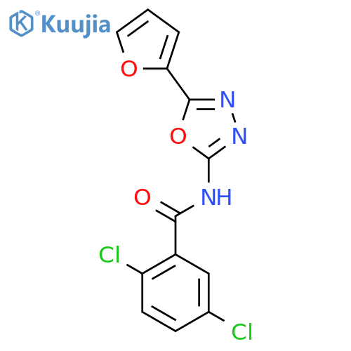 2,5-dichloro-N-5-(furan-2-yl)-1,3,4-oxadiazol-2-ylbenzamide structure