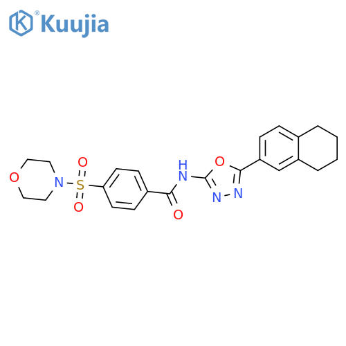 4-(morpholine-4-sulfonyl)-N-5-(5,6,7,8-tetrahydronaphthalen-2-yl)-1,3,4-oxadiazol-2-ylbenzamide structure