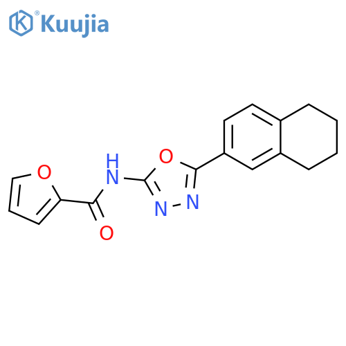 N-[5-(5,6,7,8-tetrahydronaphthalen-2-yl)-1,3,4-oxadiazol-2-yl]furan-2-carboxamide structure