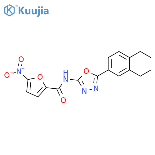 5-nitro-N-5-(5,6,7,8-tetrahydronaphthalen-2-yl)-1,3,4-oxadiazol-2-ylfuran-2-carboxamide structure