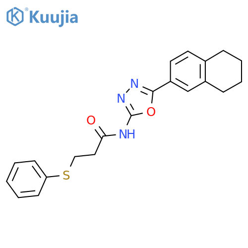 3-(phenylsulfanyl)-N-5-(5,6,7,8-tetrahydronaphthalen-2-yl)-1,3,4-oxadiazol-2-ylpropanamide structure