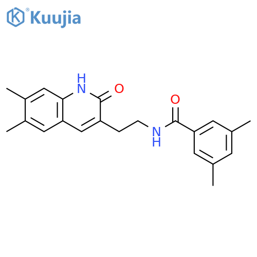 N-2-(6,7-dimethyl-2-oxo-1,2-dihydroquinolin-3-yl)ethyl-3,5-dimethylbenzamide structure