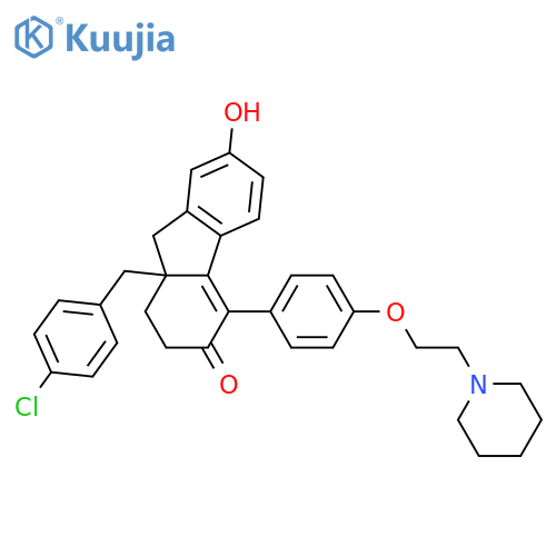 9a-[(4-Chlorophenyl)methyl]-7-hydroxy-4-[4-(2-piperidin-1-ylethoxy)phenyl]-2,9-dihydro-1H-fluoren-3-one structure