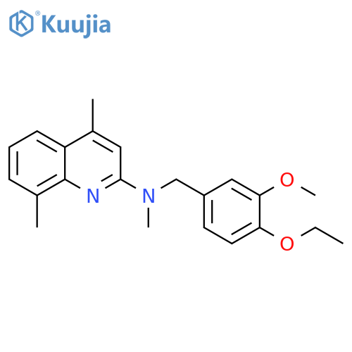 N-(4-ethoxy-3-methoxyphenyl)methyl-N,4,8-trimethylquinolin-2-amine structure