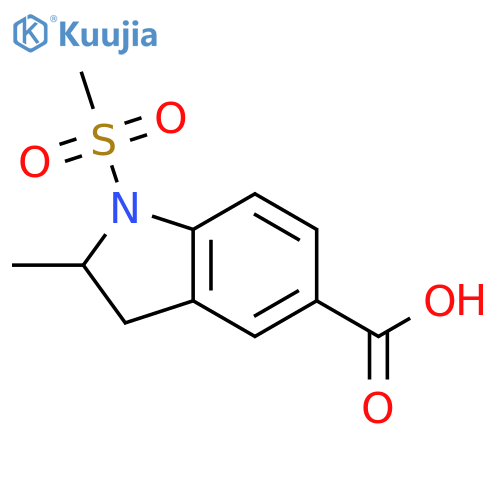 1-Methanesulfonyl-2-methyl-2,3-dihydro-1H-indole-5-carboxylic Acid structure