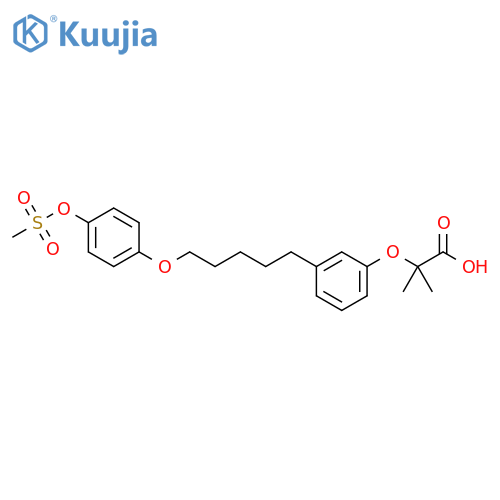 Propanoic acid,2-methyl-2-[3-[5-[4-[(methylsulfonyl)oxy]phenoxy]pentyl]phenoxy]- structure