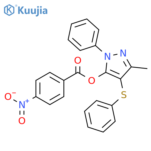 3-methyl-1-phenyl-4-(phenylsulfanyl)-1H-pyrazol-5-yl 4-nitrobenzoate structure
