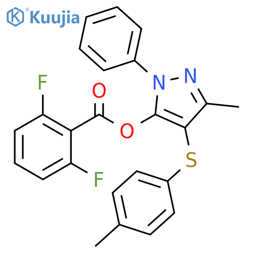 3-methyl-4-(4-methylphenyl)sulfanyl-1-phenyl-1H-pyrazol-5-yl 2,6-difluorobenzoate structure