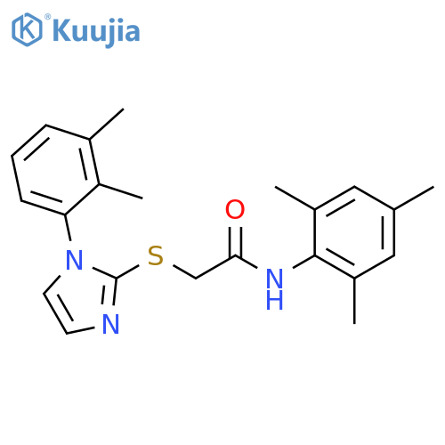 2-{1-(2,3-dimethylphenyl)-1H-imidazol-2-ylsulfanyl}-N-(2,4,6-trimethylphenyl)acetamide structure