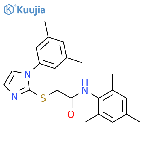 2-{1-(3,5-dimethylphenyl)-1H-imidazol-2-ylsulfanyl}-N-(2,4,6-trimethylphenyl)acetamide structure