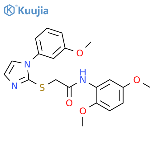 N-(2,5-dimethoxyphenyl)-2-{1-(3-methoxyphenyl)-1H-imidazol-2-ylsulfanyl}acetamide structure