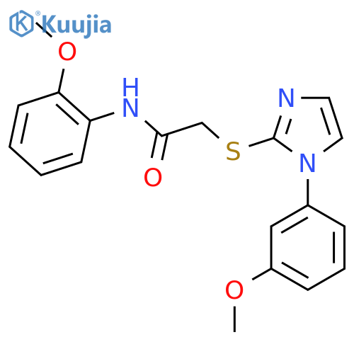 N-(2-methoxyphenyl)-2-{1-(3-methoxyphenyl)-1H-imidazol-2-ylsulfanyl}acetamide structure