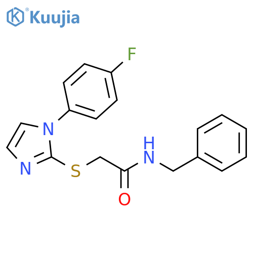 N-benzyl-2-{1-(4-fluorophenyl)-1H-imidazol-2-ylsulfanyl}acetamide structure