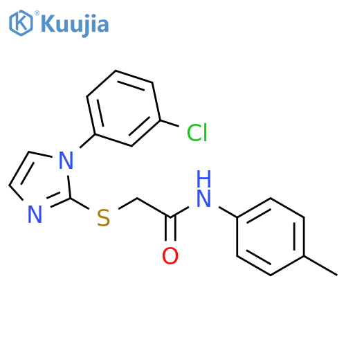 2-{[1-(3-chlorophenyl)-1H-imidazol-2-yl]sulfanyl}-N-(4-methylphenyl)acetamide structure