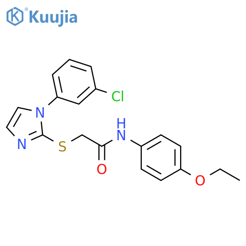 2-{1-(3-chlorophenyl)-1H-imidazol-2-ylsulfanyl}-N-(4-ethoxyphenyl)acetamide structure