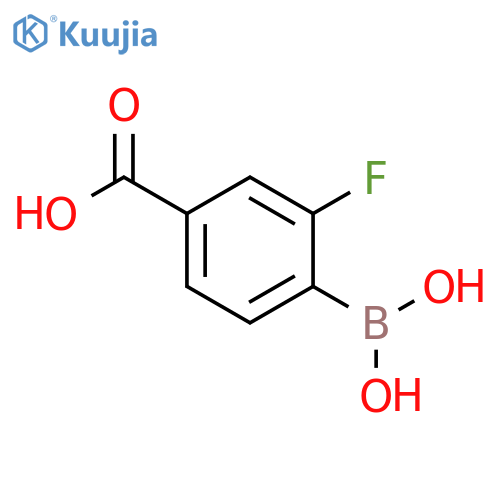 4-(dihydroxyboranyl)-3-fluorobenzoic acid structure