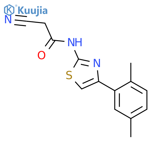 2-cyano-N-4-(2,5-dimethylphenyl)-1,3-thiazol-2-ylacetamide structure