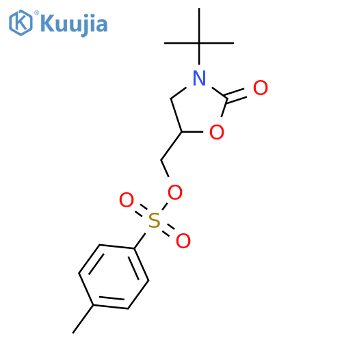 3-(1,1-dimethylethyl)-5-[[[(4-methylphenyl)sulphonyl]oxy]methyl]oxazolidin-2-one structure