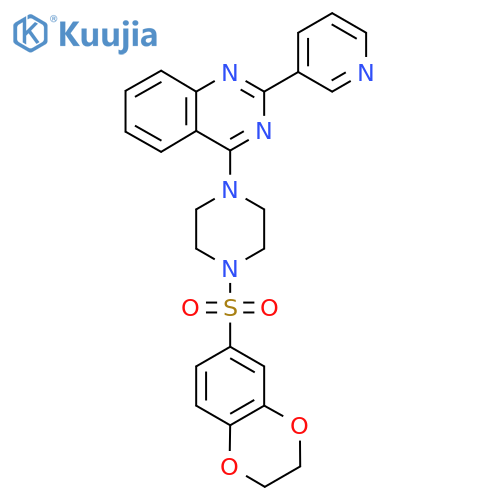 4-(4-((2,3-Dihydrobenzo[b][1,4]dioxin-6-yl)sulfonyl)piperazin-1-yl)-2-(pyridin-3-yl)quinazoline structure