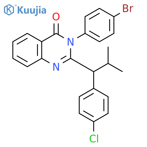 4(3H)-Quinazolinone,3-(4-bromophenyl)-2-[1-(4-chlorophenyl)-2-methylpropyl]- structure