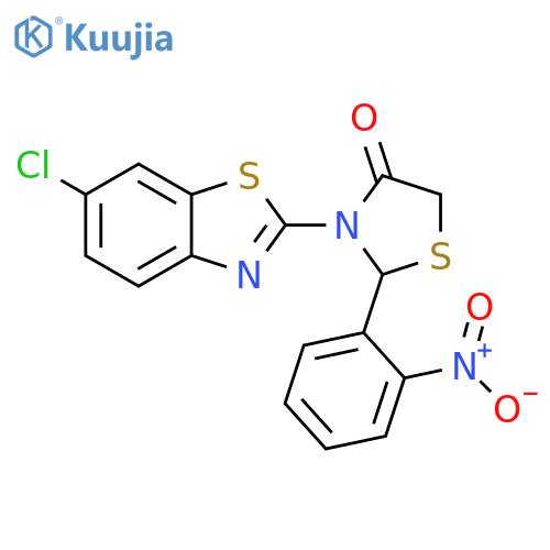 4-Thiazolidinone, 3-(6-chloro-2-benzothiazolyl)-2-(2-nitrophenyl)- structure